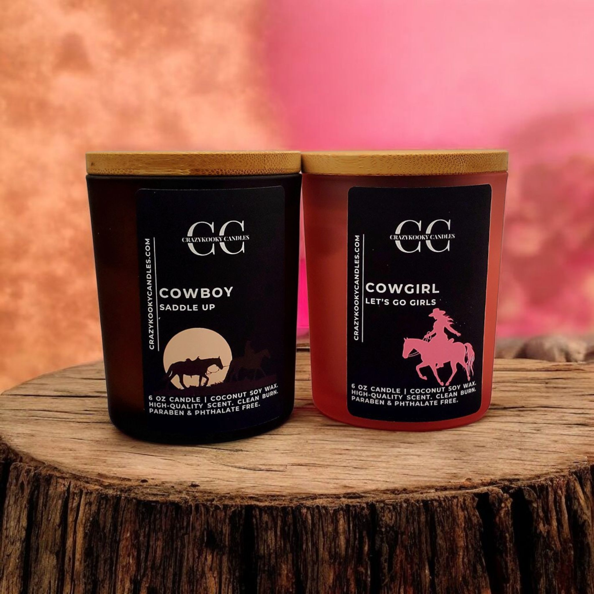 COWBOY & COWGIRL - Funny Candle, Scented Coconut Soy Candle, 6oz