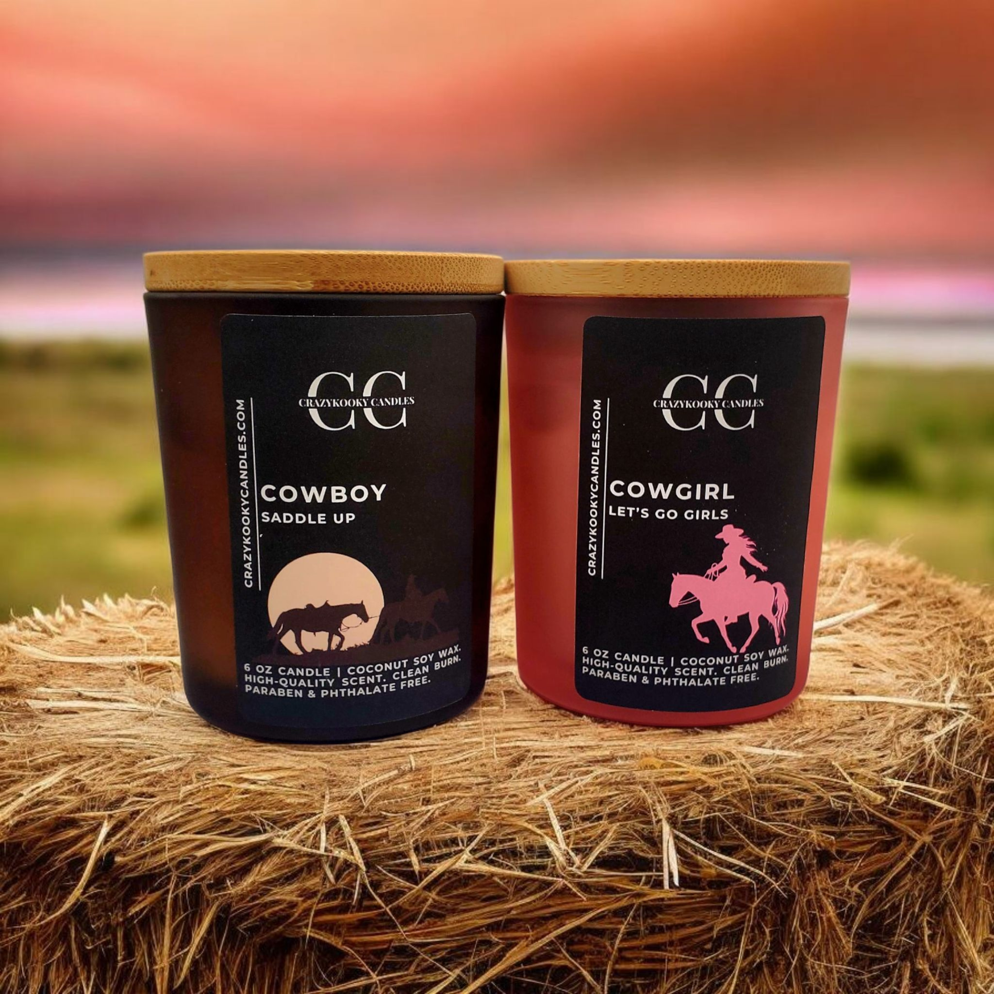 COWBOY & COWGIRL - Funny Candle, Scented Coconut Soy Candle, 6oz