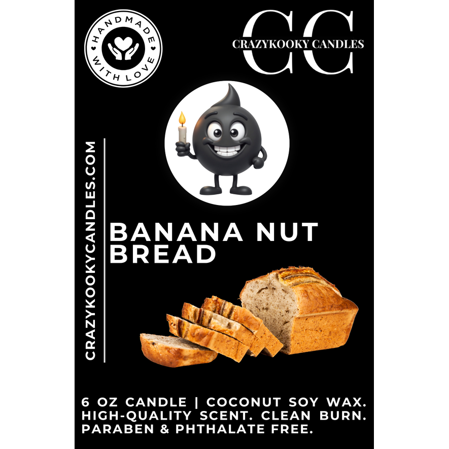 BANANA NUT BREAD - Funny Candle, Scented Coconut Soy Candle, 6oz