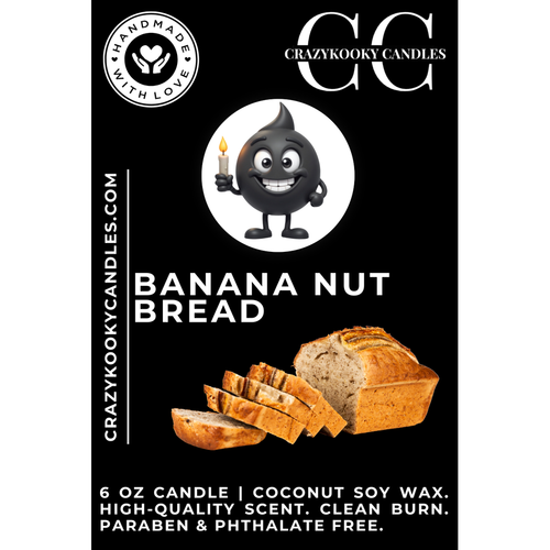 BANANA NUT BREAD - Funny Candle, Scented Coconut Soy Candle, 6oz
