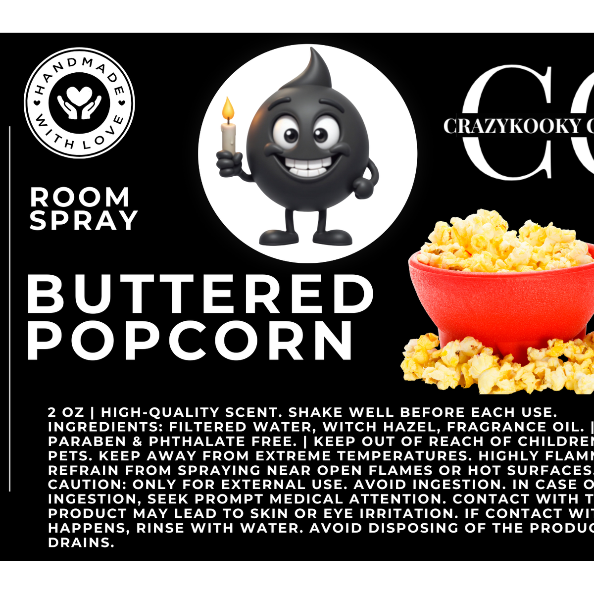 BUTTERED POPCORN - Room Spray, 2oz