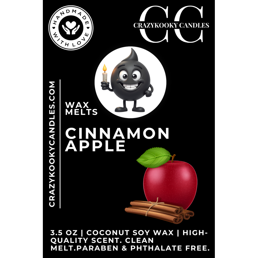 CINNAMON APPLE - Wax Melts, Scented Coconut Soy, 3.5oz