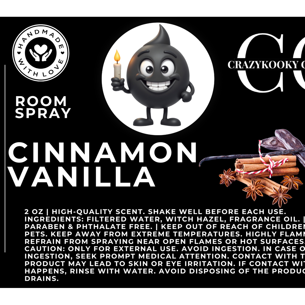 CINNAMON VANILLA - Room Spray, 2oz