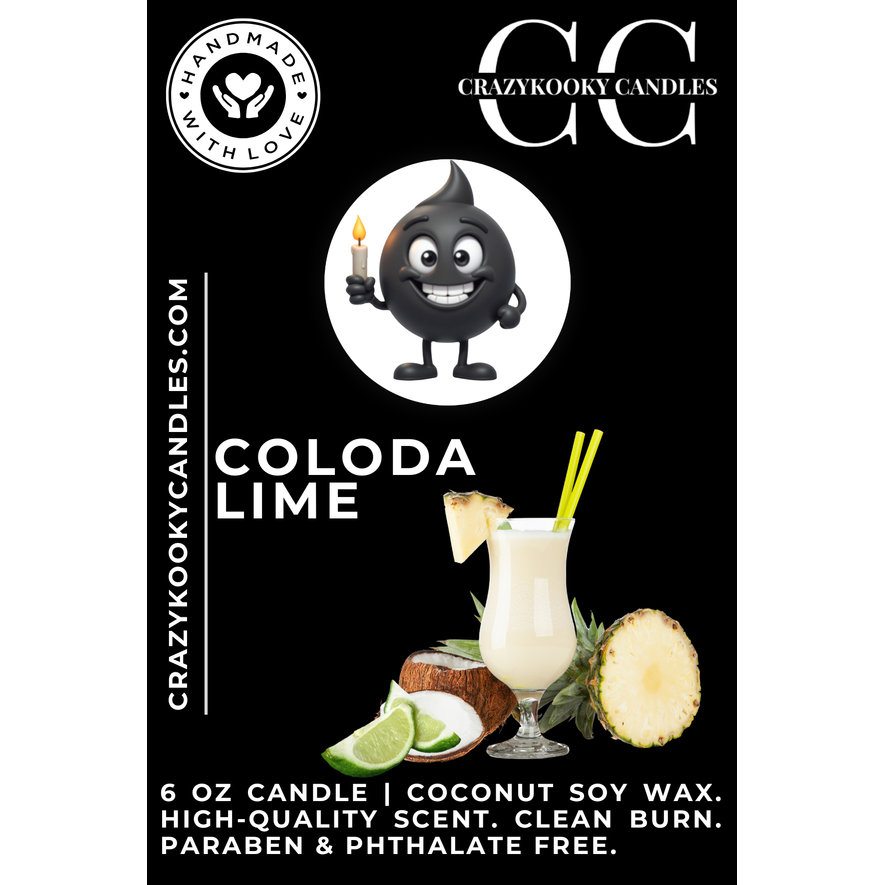 COLODA LIME - Funny Candle, Scented Coconut Soy Candle, 6oz