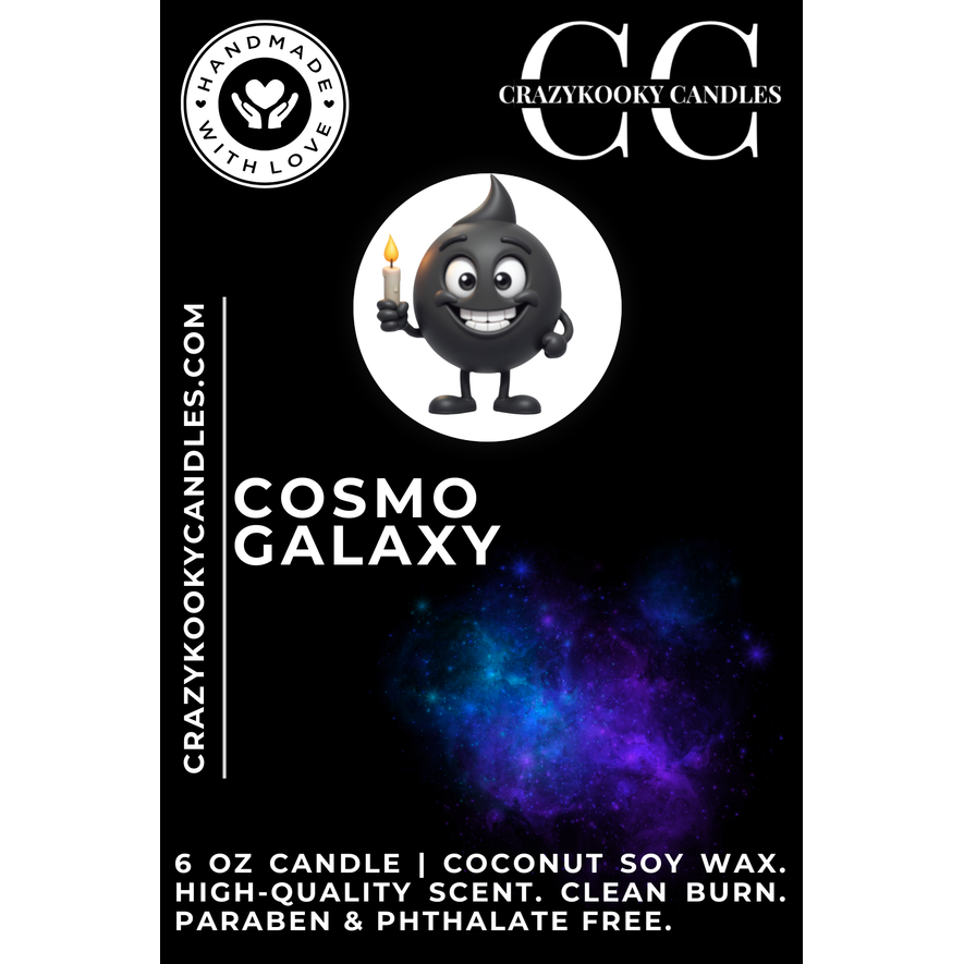 COSMO GALAXY - Funny Candle, Scented Coconut Soy Candle, 6oz