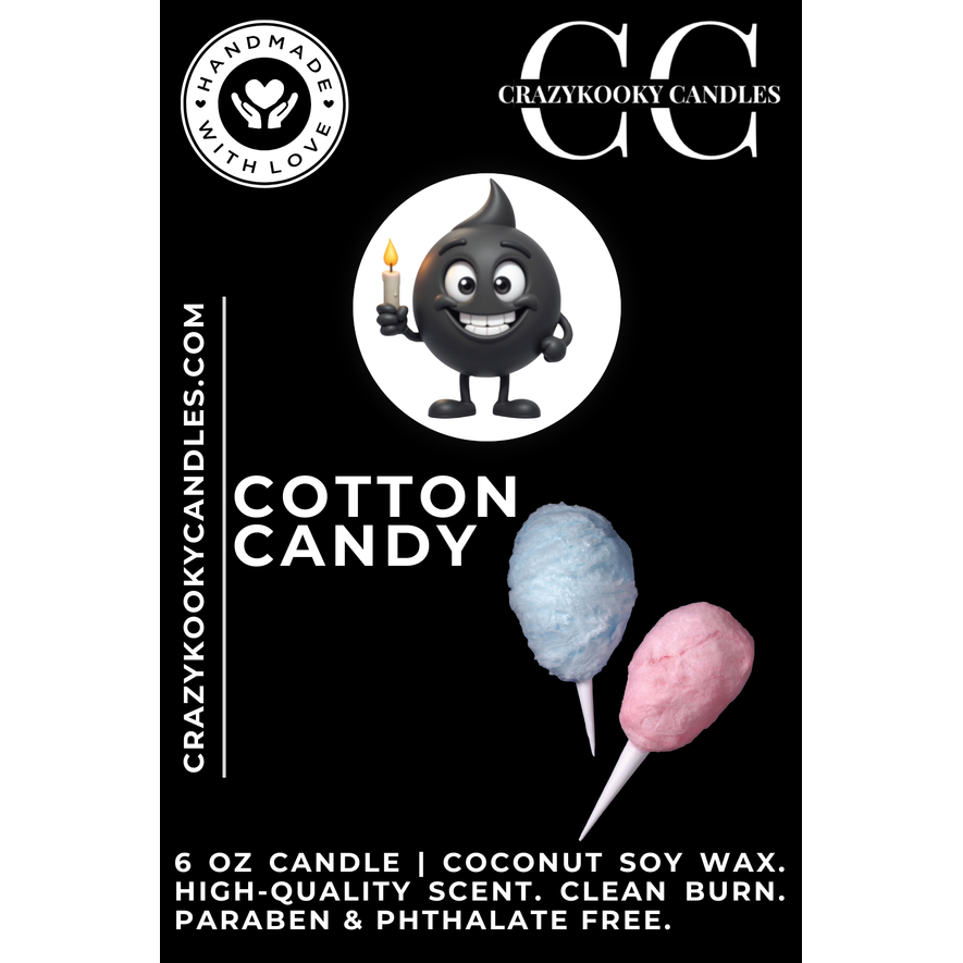 COTTON CANDY - Funny Candle, Scented Coconut Soy Candle, 6oz