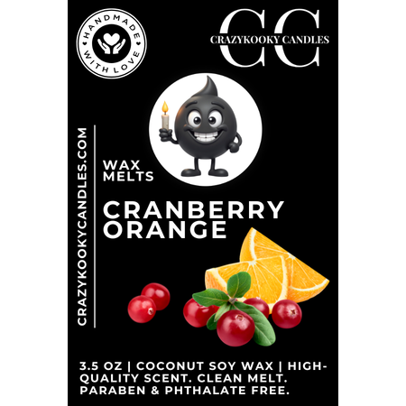CRANBERRY ORANGE - Wax Melts, Scented Coconut Soy, 3.5oz