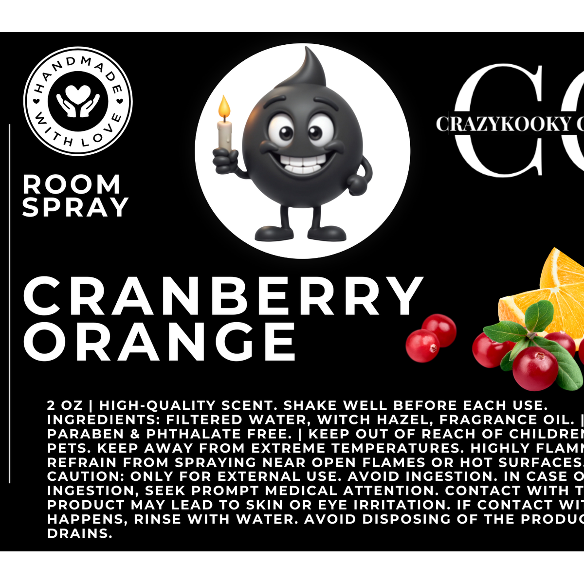 CRANBERRY ORANGE - Room Spray, 2oz