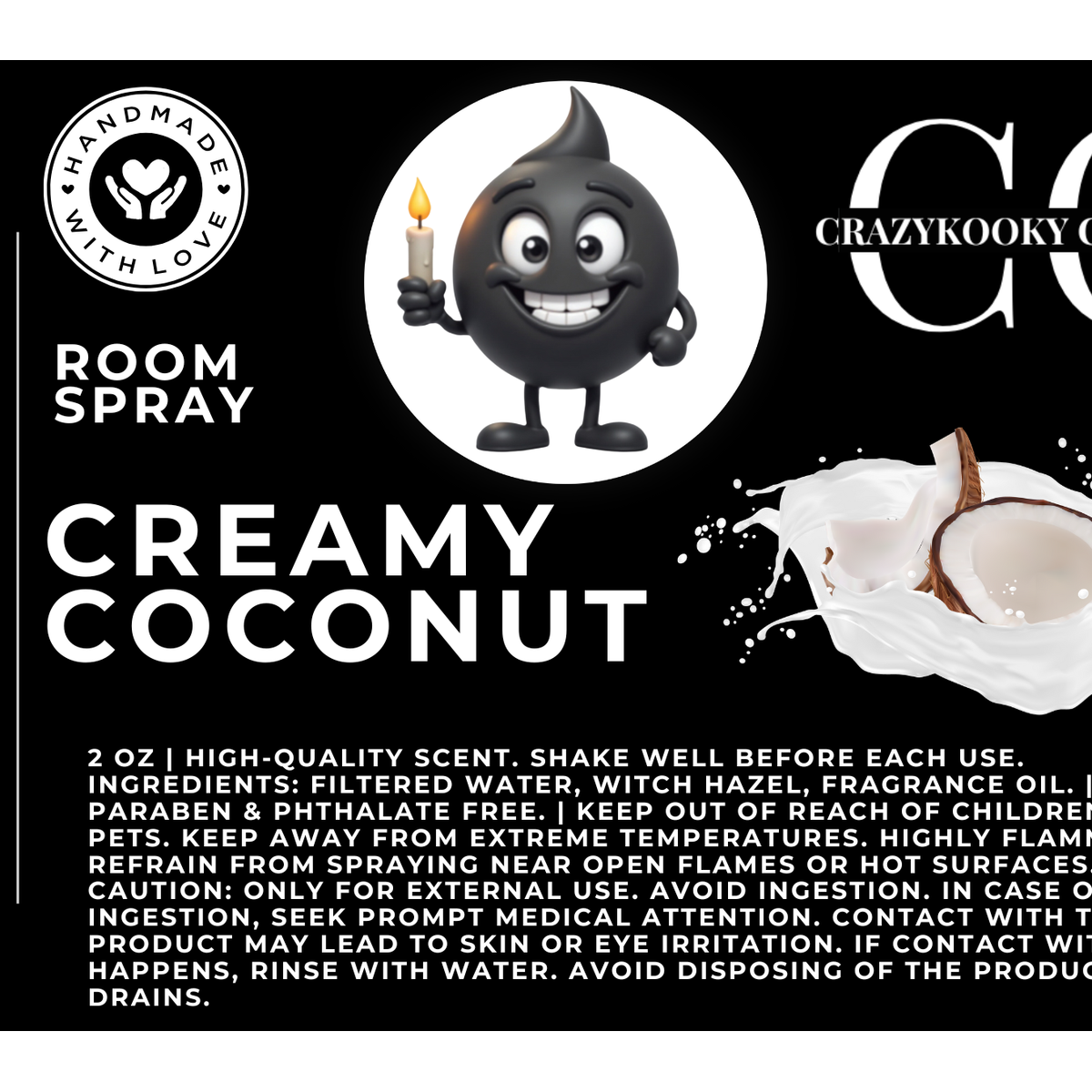 CREAMY COCONUT - Room Spray, 2oz