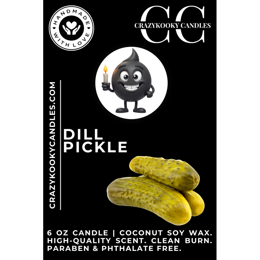 DILL PICKLE - Funny Candle, Scented Coconut Soy Candle, 6oz