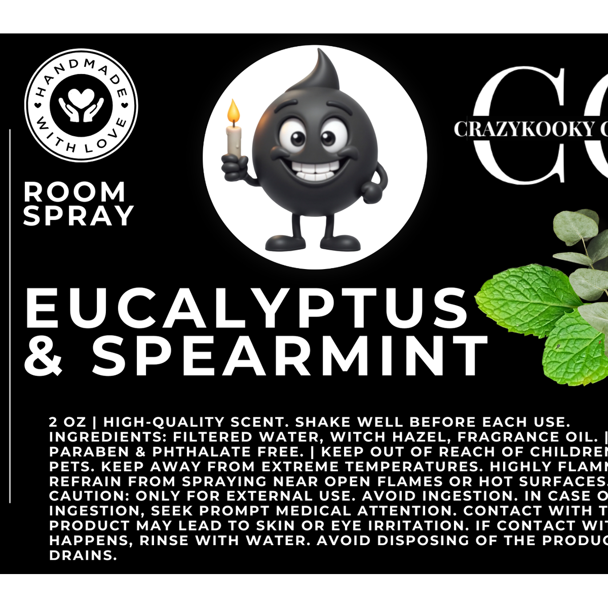 EUCALYPTUS & SPEARMINT - Room Spray, 2oz
