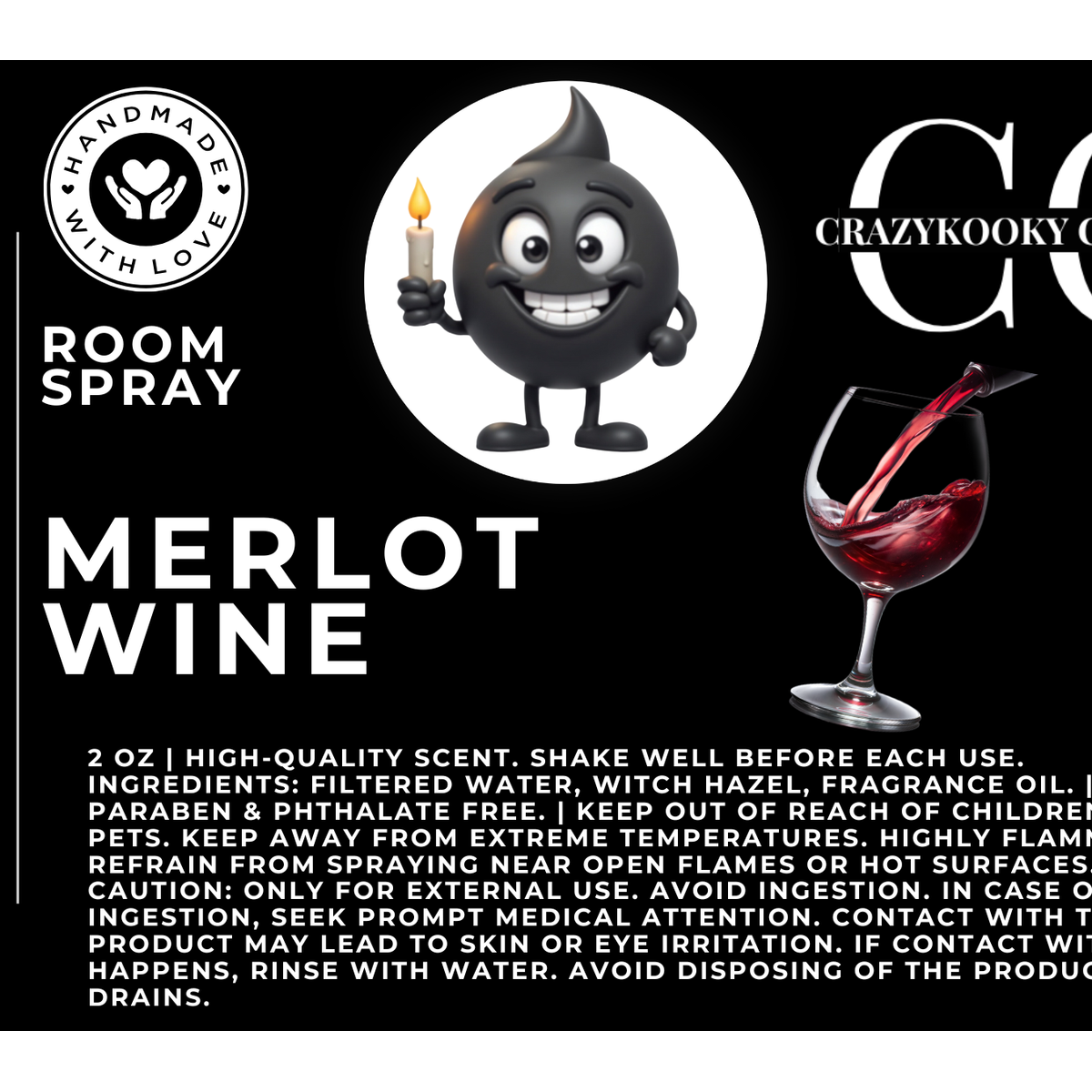 MERLOT WINE - Room Spray, 2oz