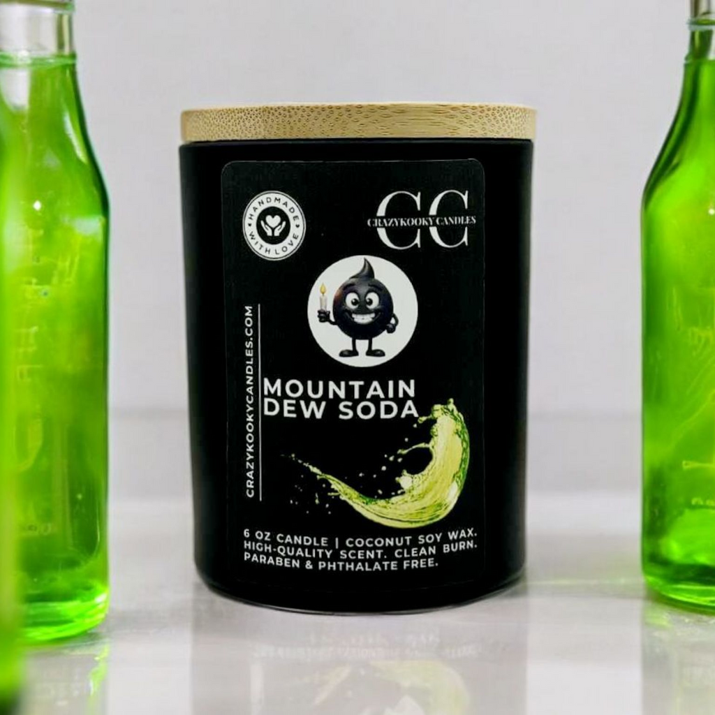 MOUNTAIN DEW SODA - Funny Candle, Scented Coconut Soy Candle, 6oz