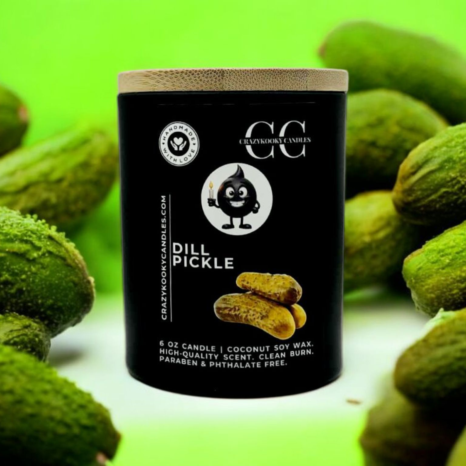 DILL PICKLE - Funny Candle, Scented Coconut Soy Candle, 6oz