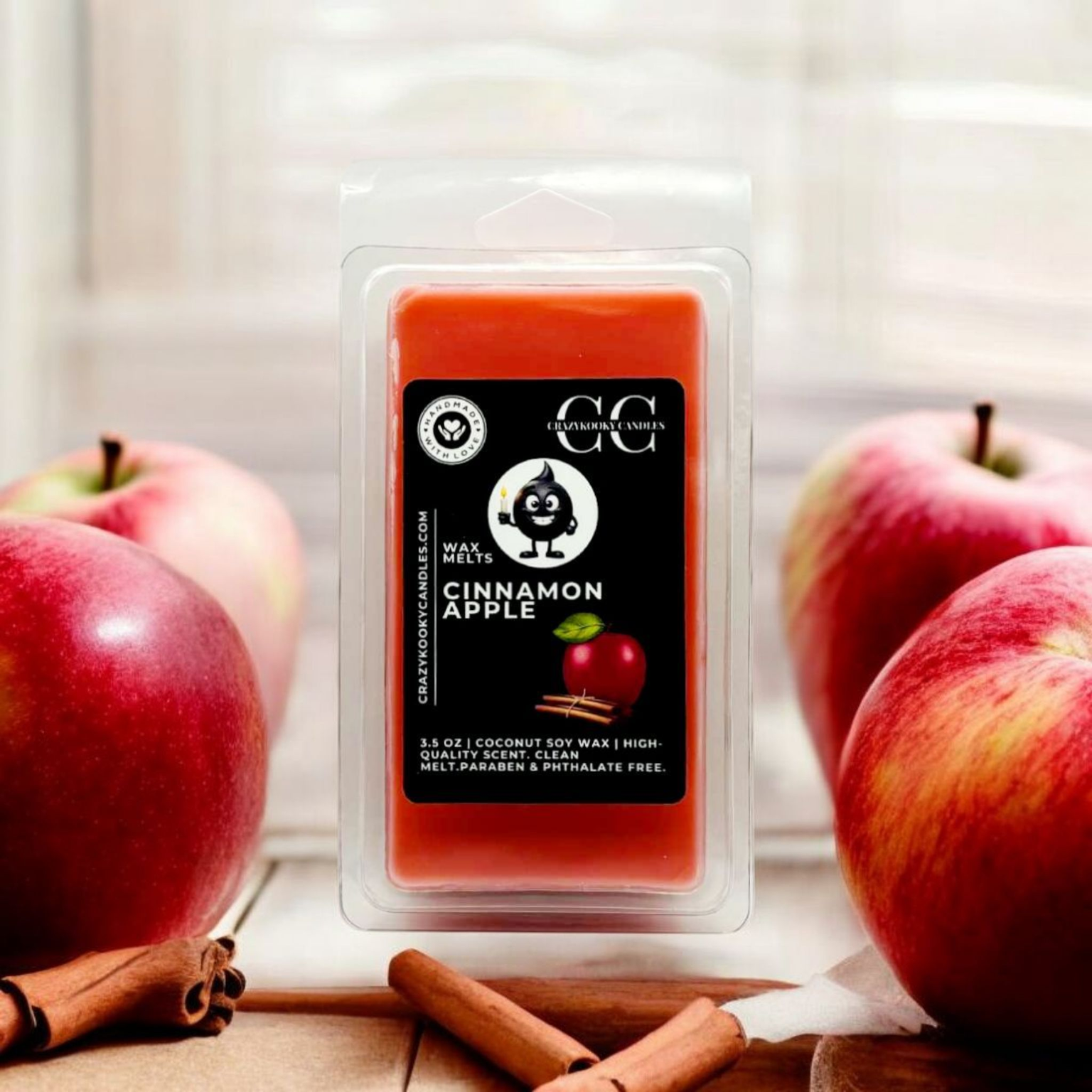 CINNAMON APPLE - Wax Melts, Scented Coconut Soy, 3.5oz