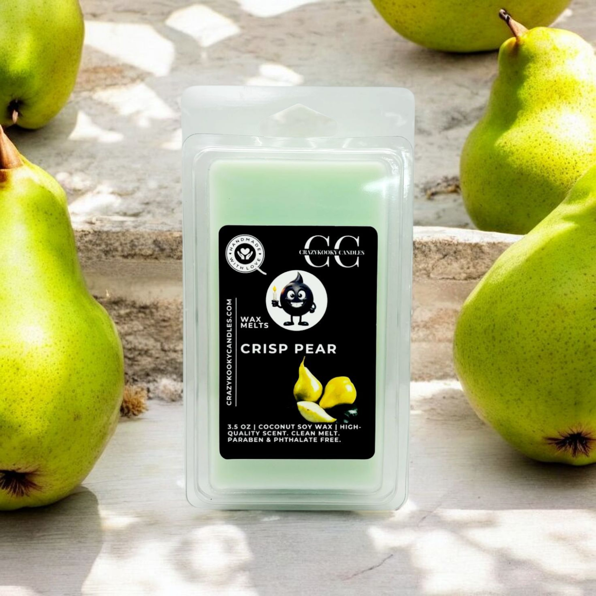 CRISP PEAR - Wax Melts, Scented Coconut Soy, 3.5oz