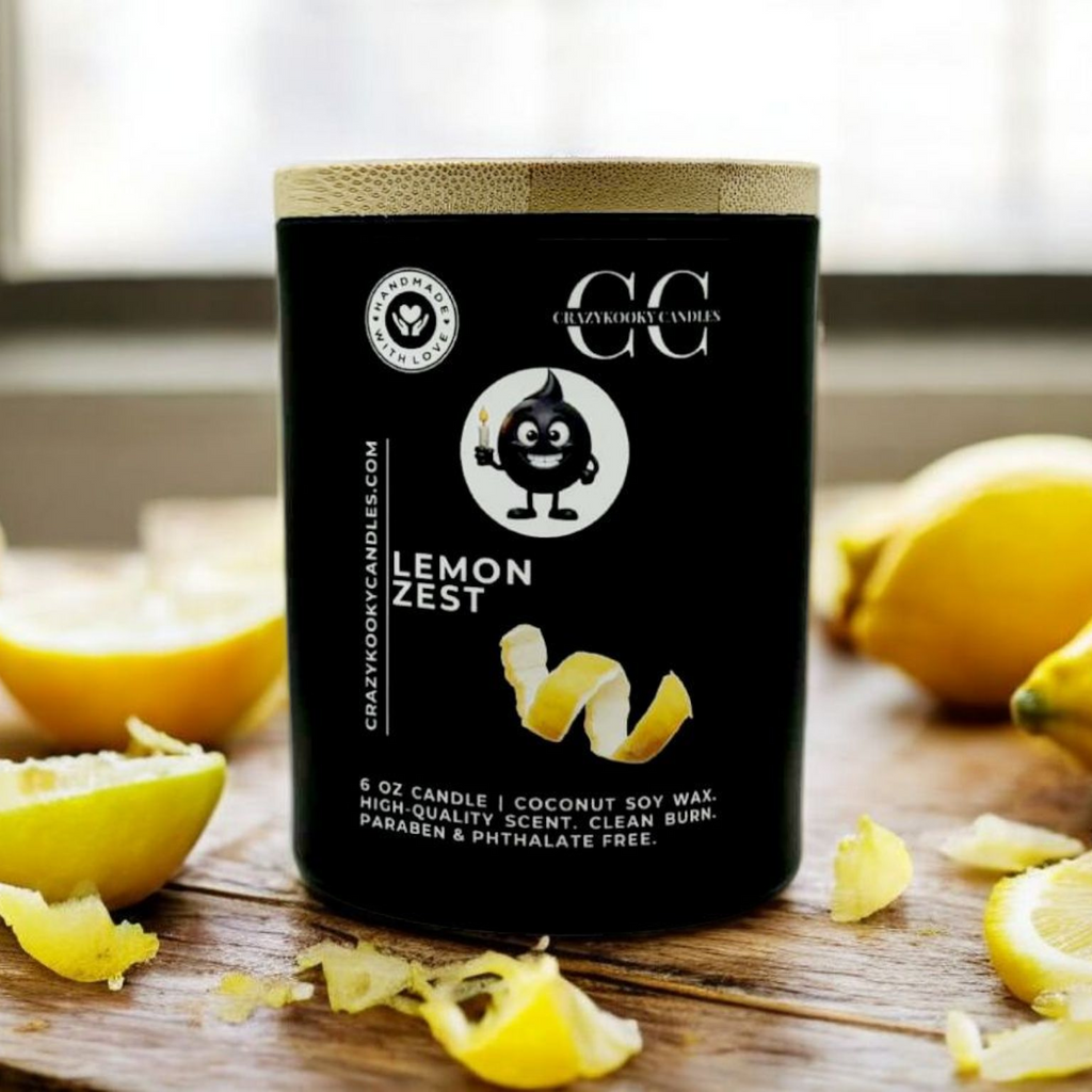LEMON ZEST - Funny Candle, Scented Coconut Soy Candle, 6oz