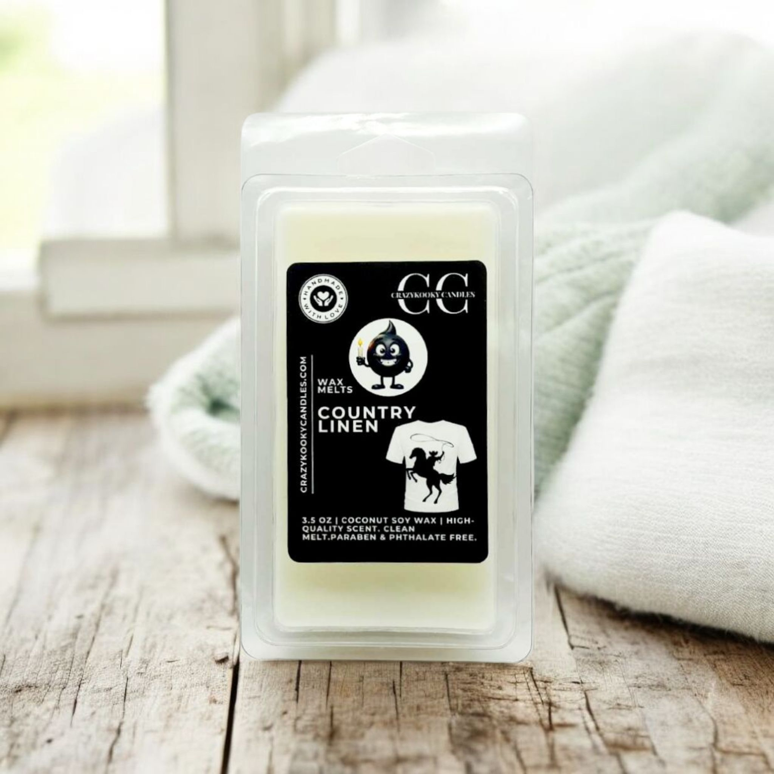 COUNTRY LINEN - Wax Melts, Scented Coconut Soy, 3.5oz