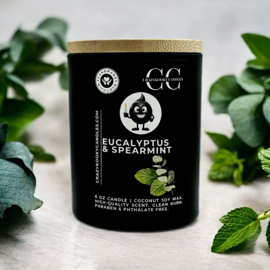 EUCALYPTUS & SPEARMINT - Funny Candle, Scented Coconut Soy Candle, 6oz