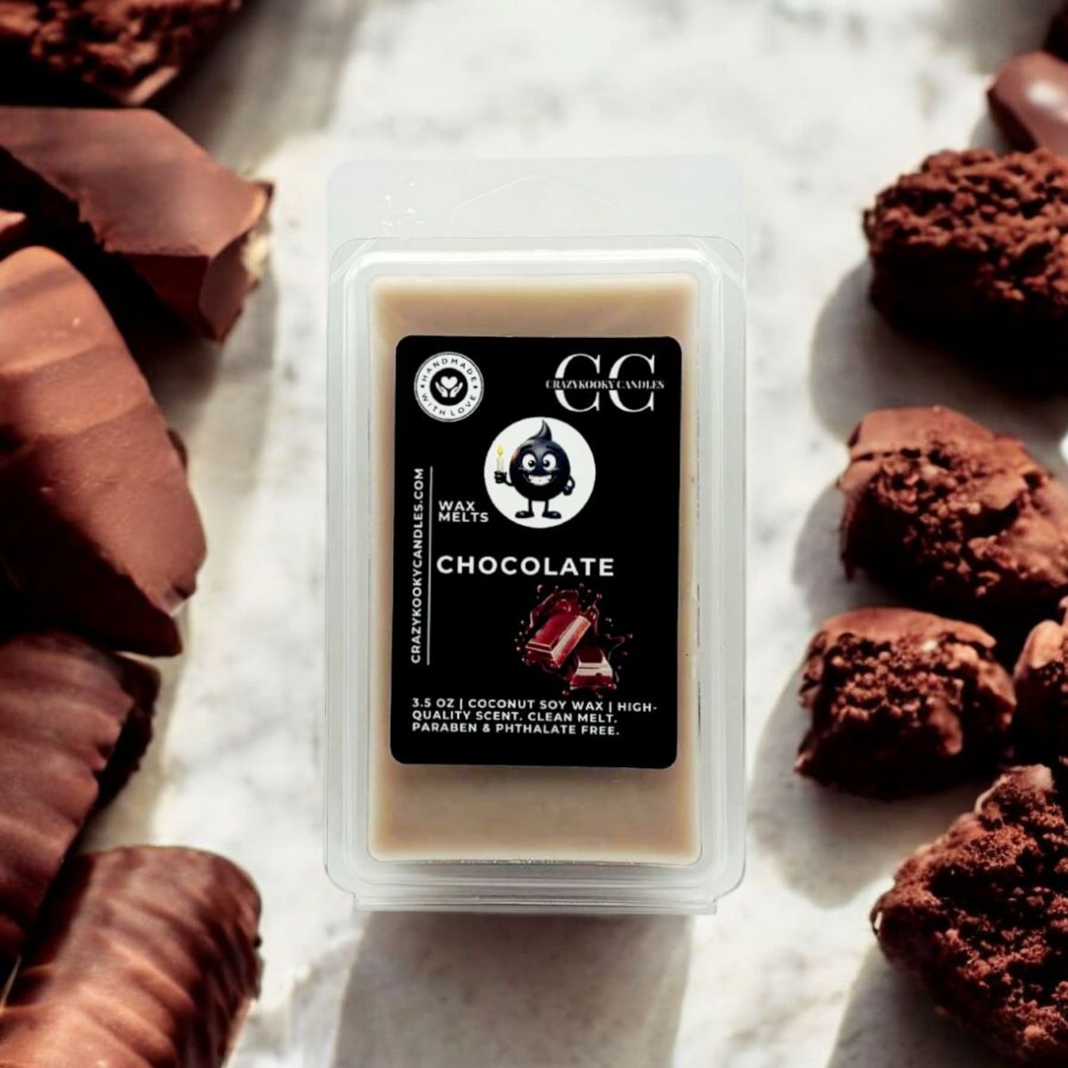 CHOCOLATE - Wax Melts, Scented Coconut Soy, 3.5oz