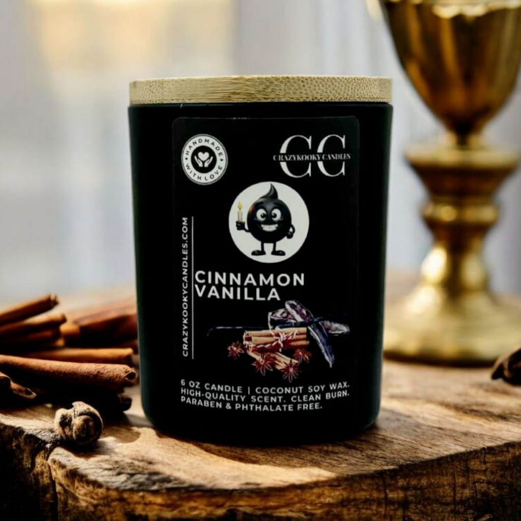 CINNAMON VANILLA - Funny Candle, Scented Coconut Soy Candle, 6oz