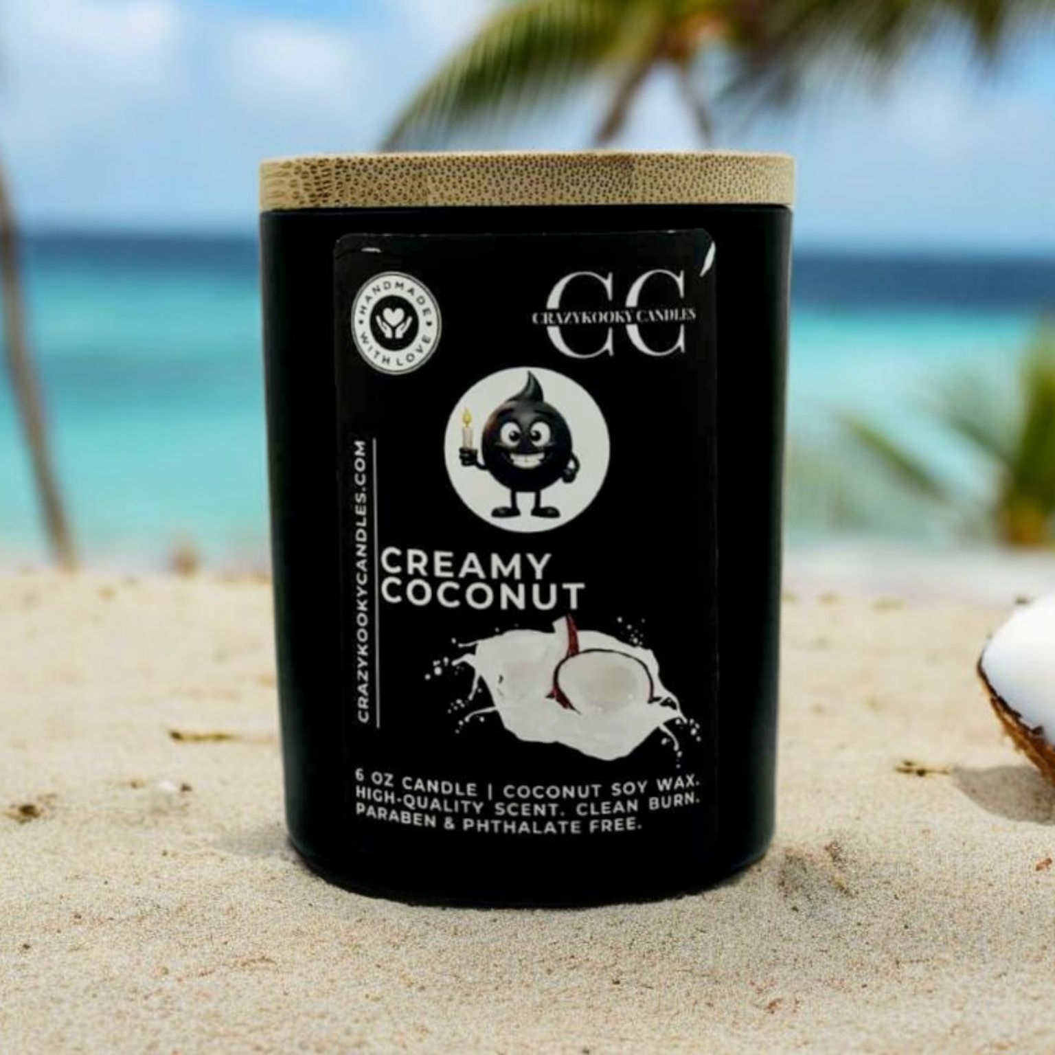 CREAMY COCONUT - Funny Candle, Scented Coconut Soy Candle, 6oz