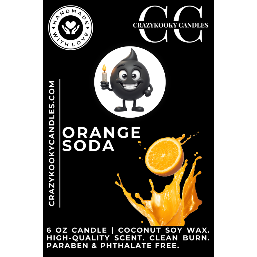 ORANGE SODA - Funny Candle, Scented Coconut Soy Candle, 6oz