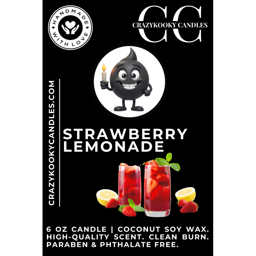 STRAWBERRY LEMONADE - Funny Candle, Scented Coconut Soy Candle, 6oz