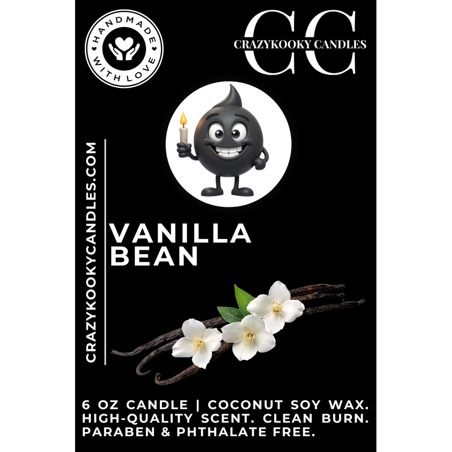 VANILLA BEAN - Funny Candle, Scented Coconut Soy Candle, 6oz