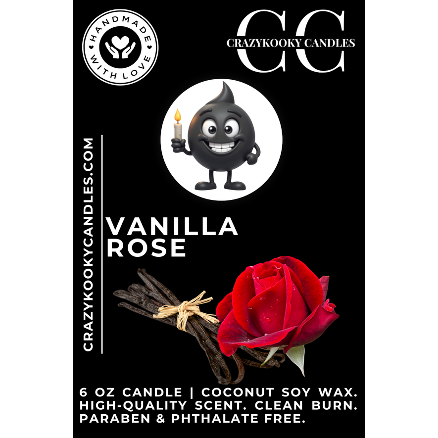 VANILLA ROSE - Funny Candle, Scented Coconut Soy Candle, 6oz