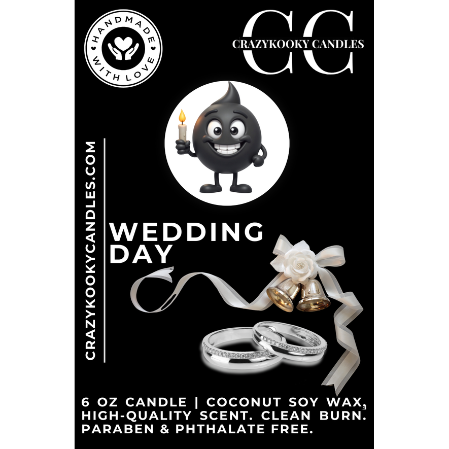 WEDDING DAY - Funny Candle, Scented Coconut Soy Candle, 6oz
